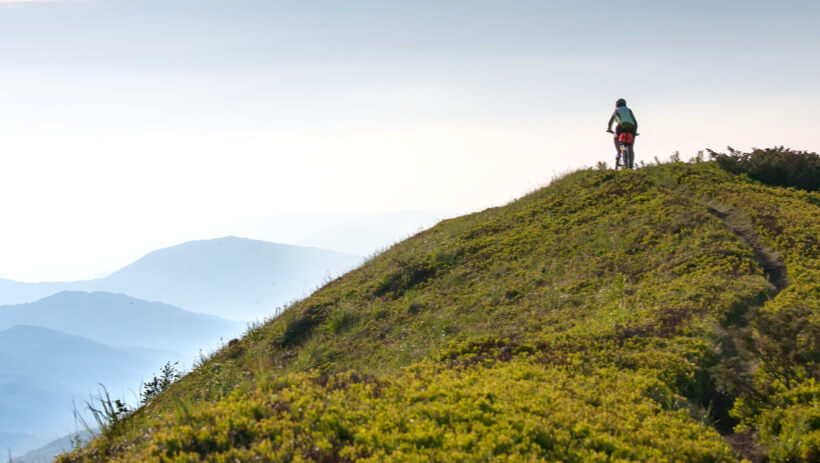 cyclist on hill
